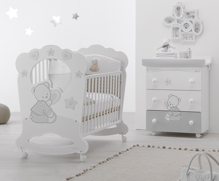 Bedroom Cot Oblo Bath Cuore Stelle Azzurra Design Free Mattress